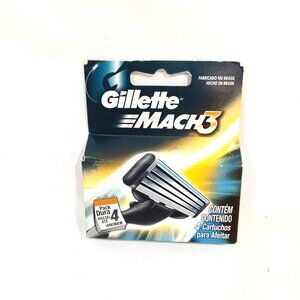 4 Pack Gillette Mach3 Men's Razor Three Blade Cartridges